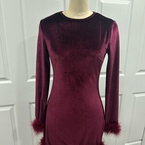 Elegant Velvet Long Sleeve Mini Dress